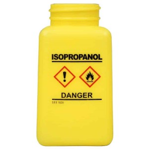 BOTTLE ONLY\, YELLOW\, HCS LABEL ISOPROPANOL PRINTED\, 6OZ